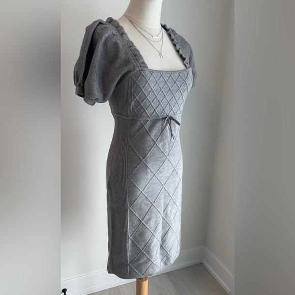 Anthropologie Charcoal Quilted Midi Dress - Picture 7 of 16